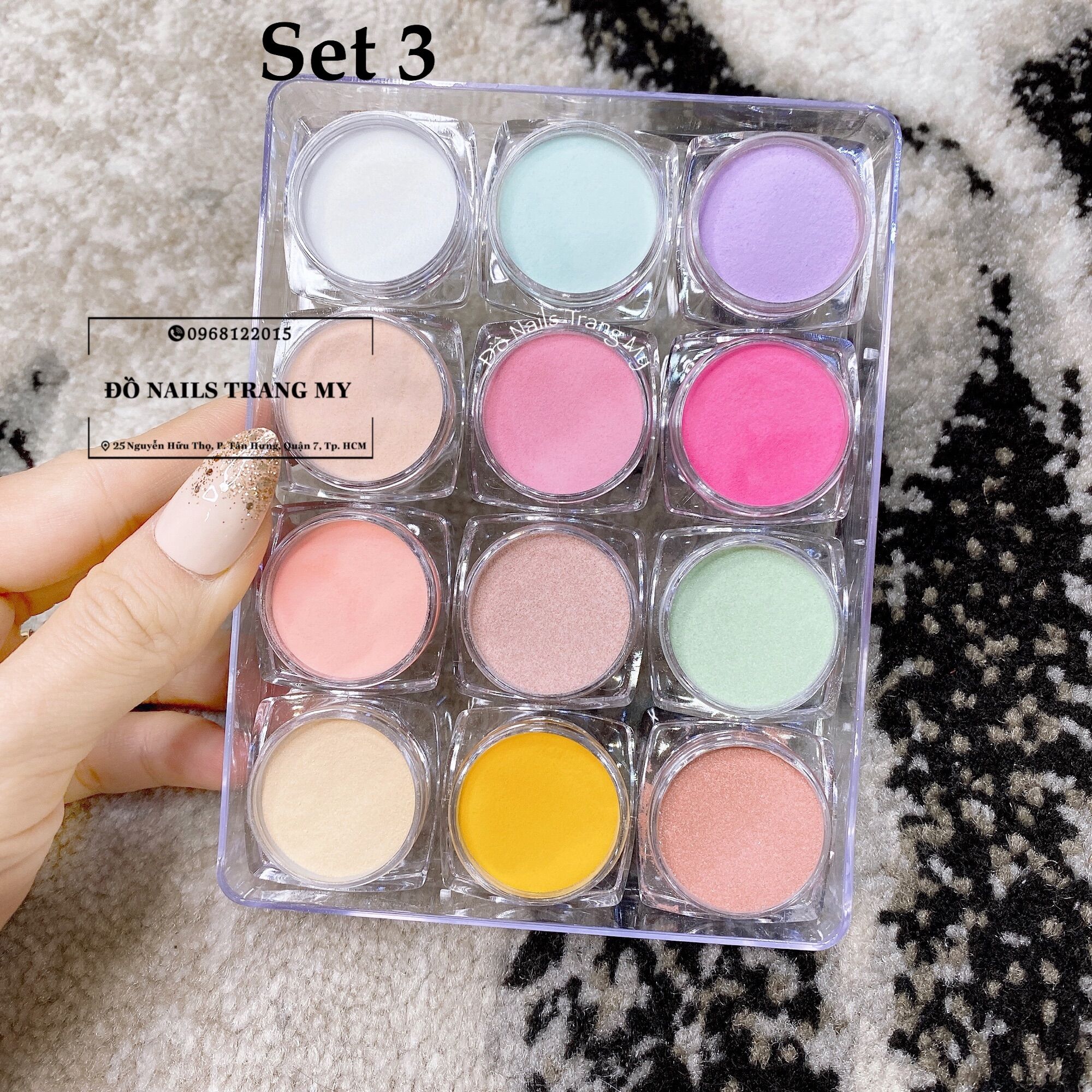Set bột Mỹ 4in1 làm hoa đắp móng 12 hũ/set (đơn giá/ 1 set).