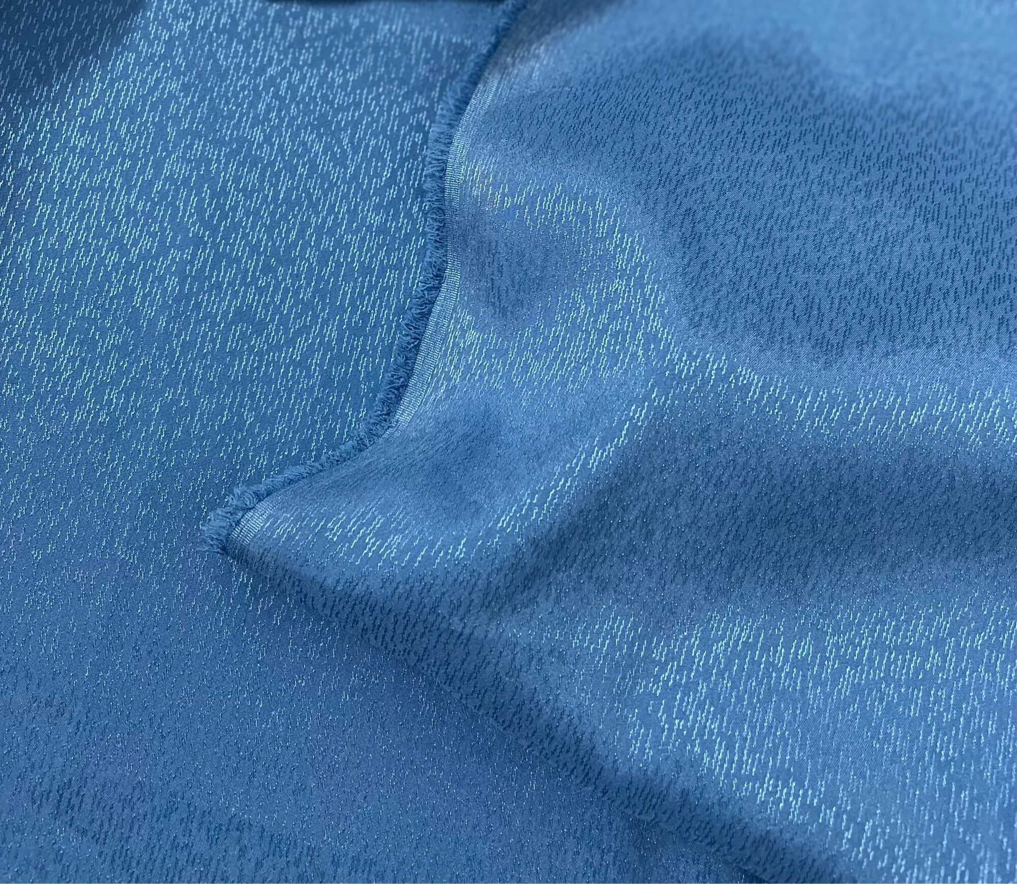 2m Lụa Gấm vân màu xanh đá - mềm, mượt, mát, co giãn.