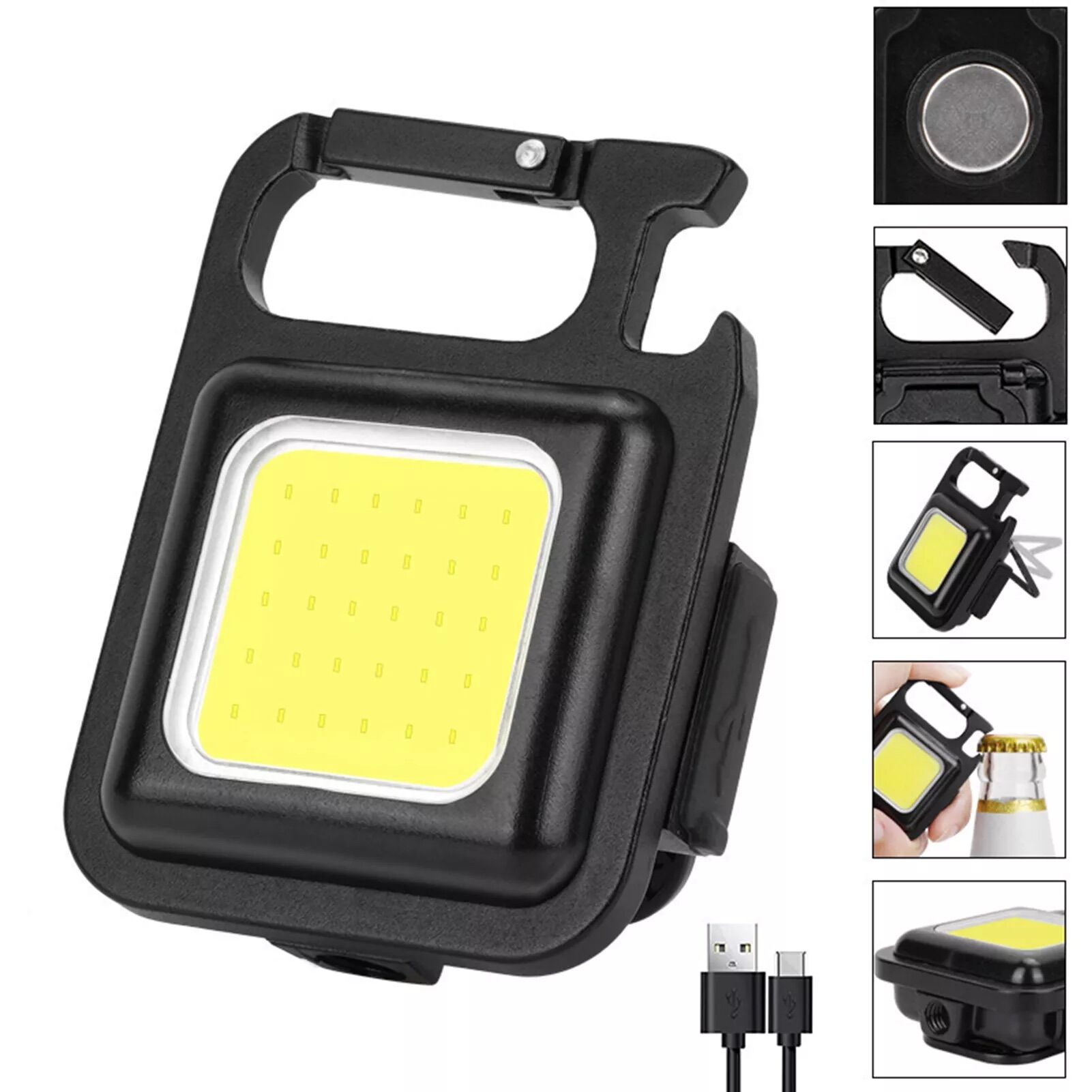 ĐÈN PIN COB LED ( 3 CHẾ ĐỘ ) SIÊU SÁNG-MÓC KHÓA MỞ NẮP CHAI