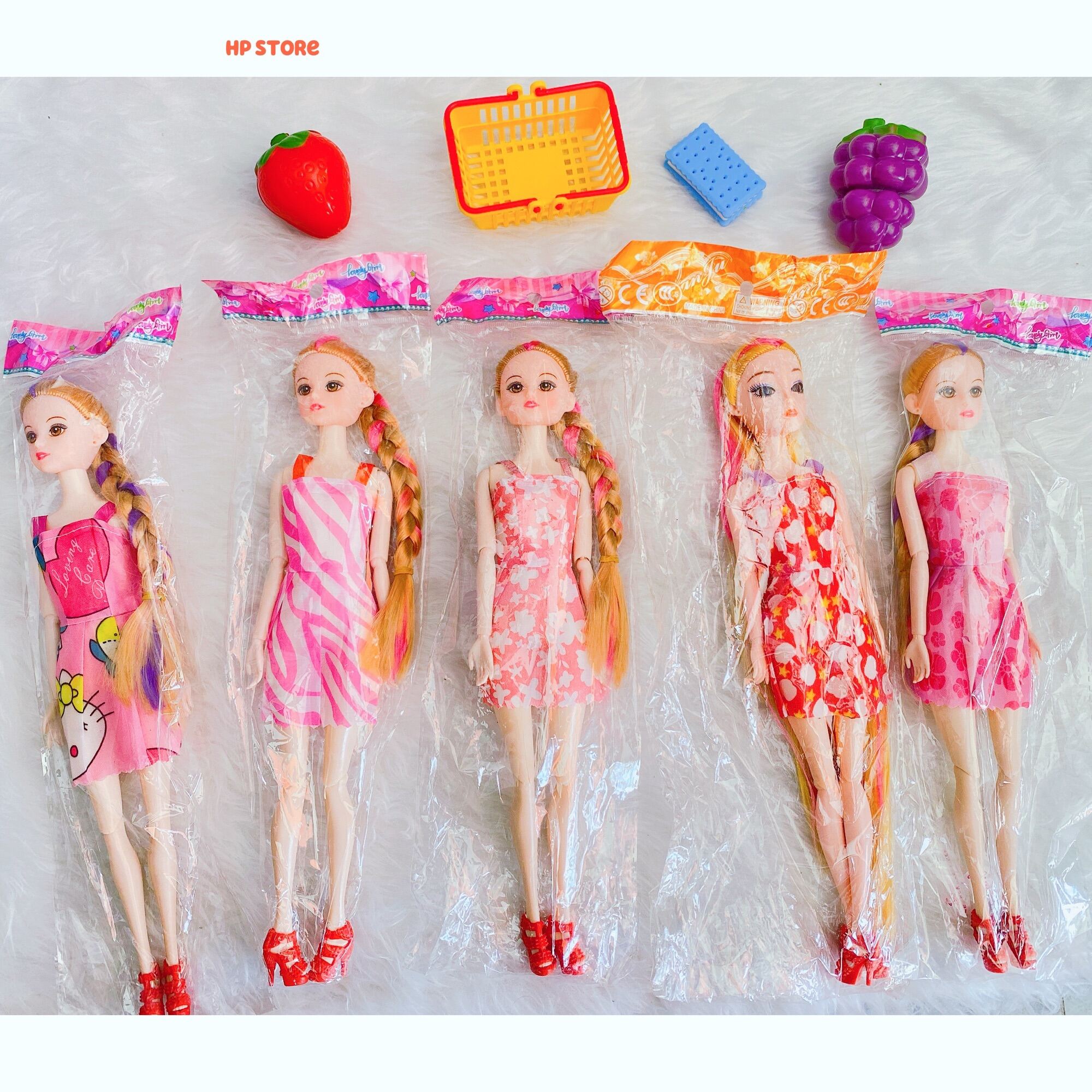 Búp Bê Barbie Xinh Đẹp Đầm Tóc Màu Dài, Búp Bê Lẻ Có Các Khớp