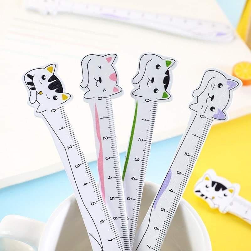 Thước kẻ gỗ mèo cute