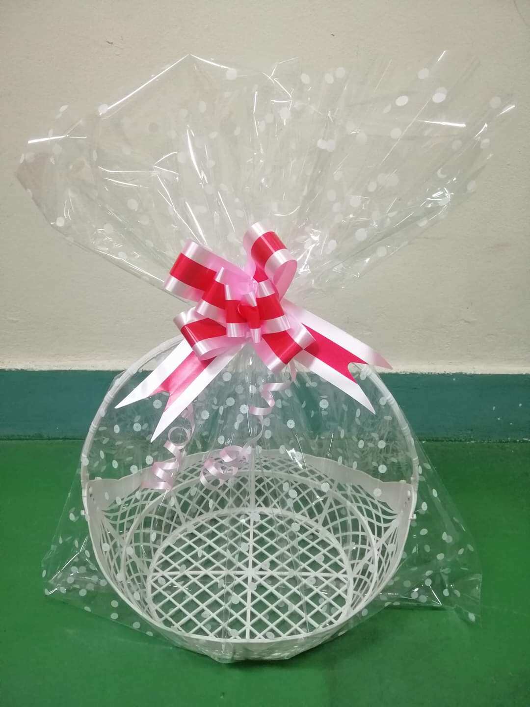 Combo giỏ nhựa gói quà tết + túi kiếng và nơ
