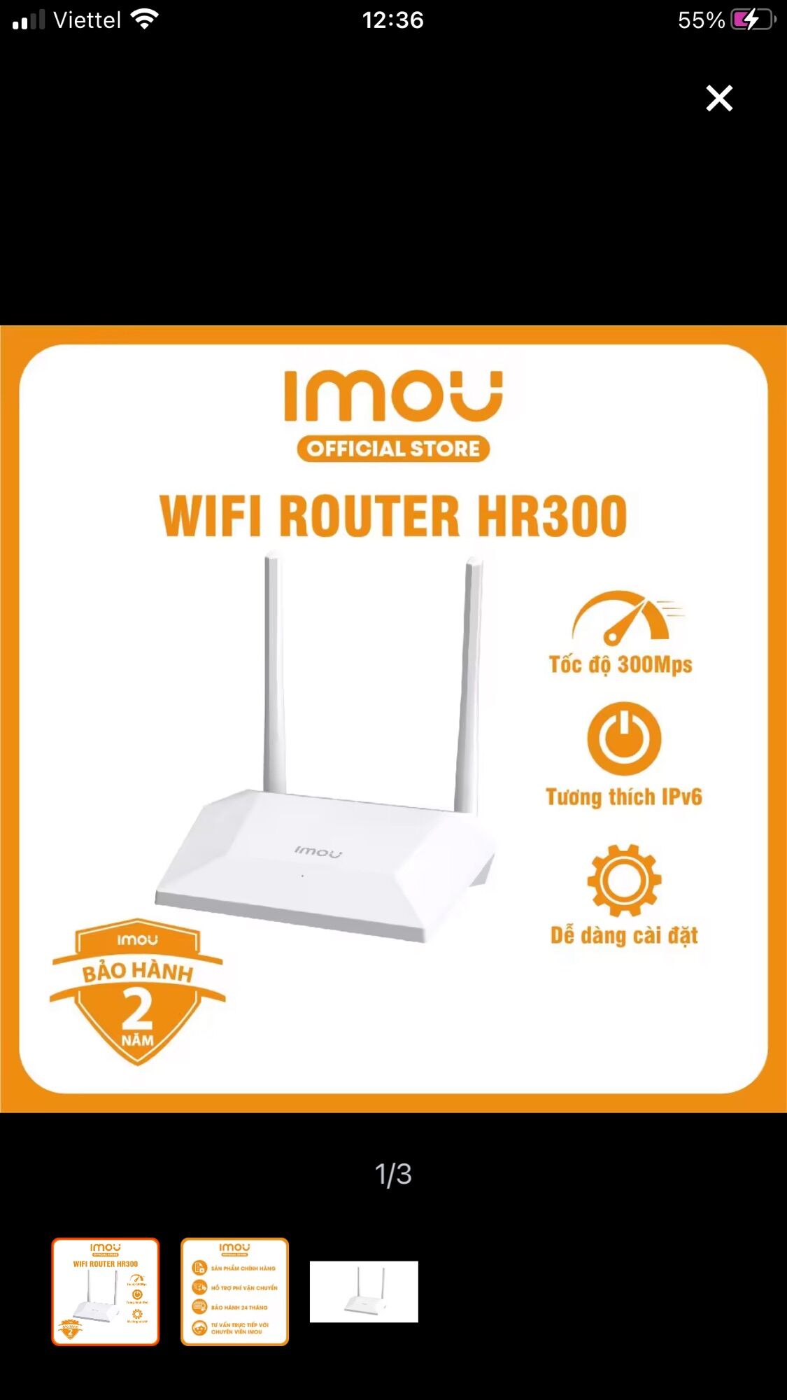 Router wifi Imou HR300 chuẩn N 300Mbps