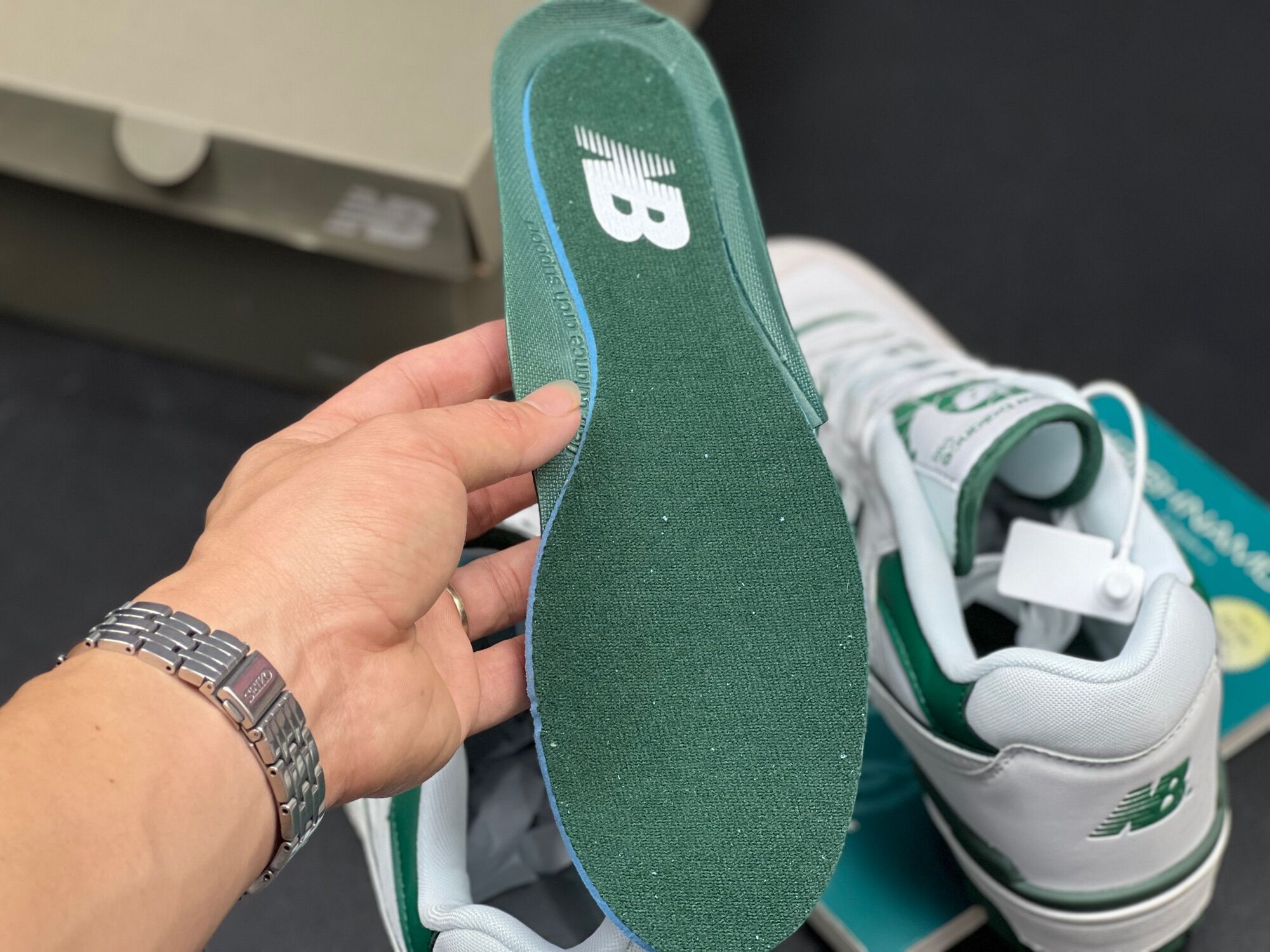 Giày thể thao/ Sneaker NB550 xanh lá (Full box + tặng kèm dây giày)