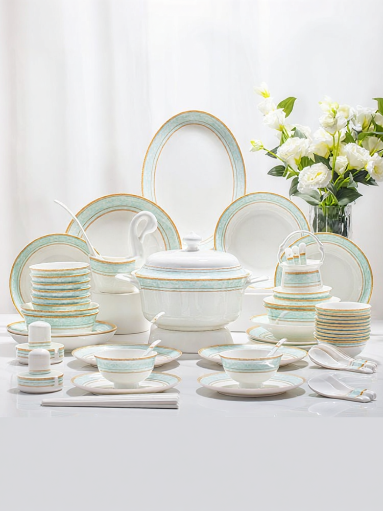 YICHEN | Bộ Dụng Cụ Bàn Ăn Gốm Sứ Trắng Đẹp