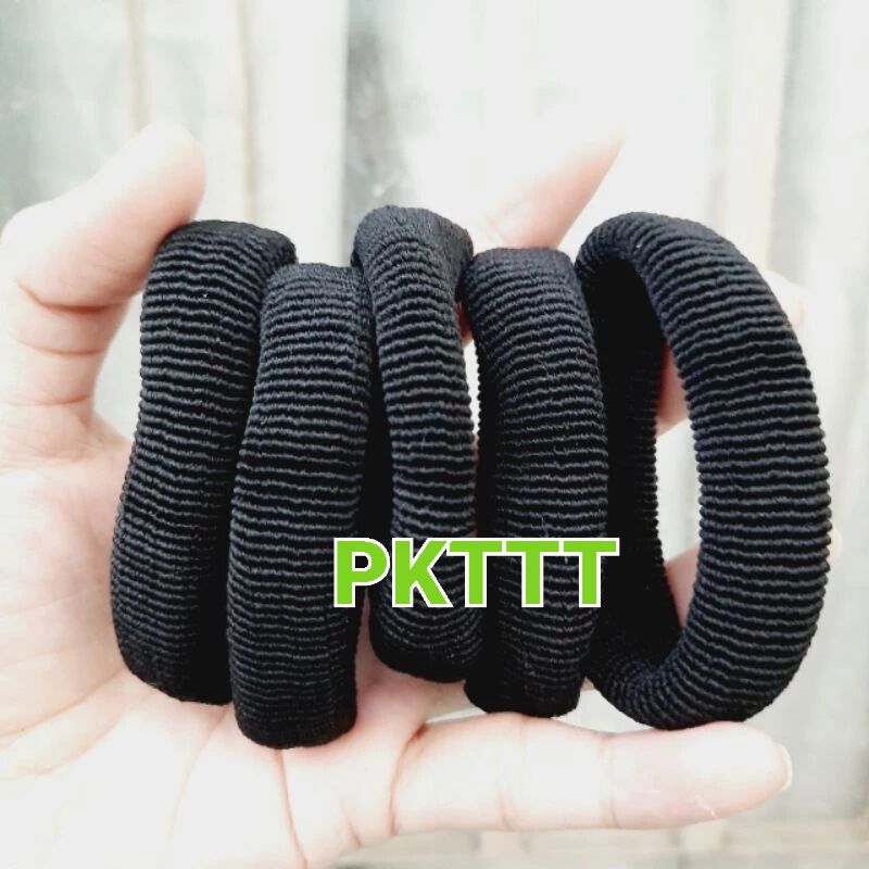 Túi 10 thun cột tóc màu,sọc màu (Kích thước: bản 1.5cm×6cm)