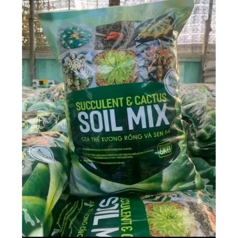 Giá thể trồng sen đá, xương rồng soil mix túi 6kg:
