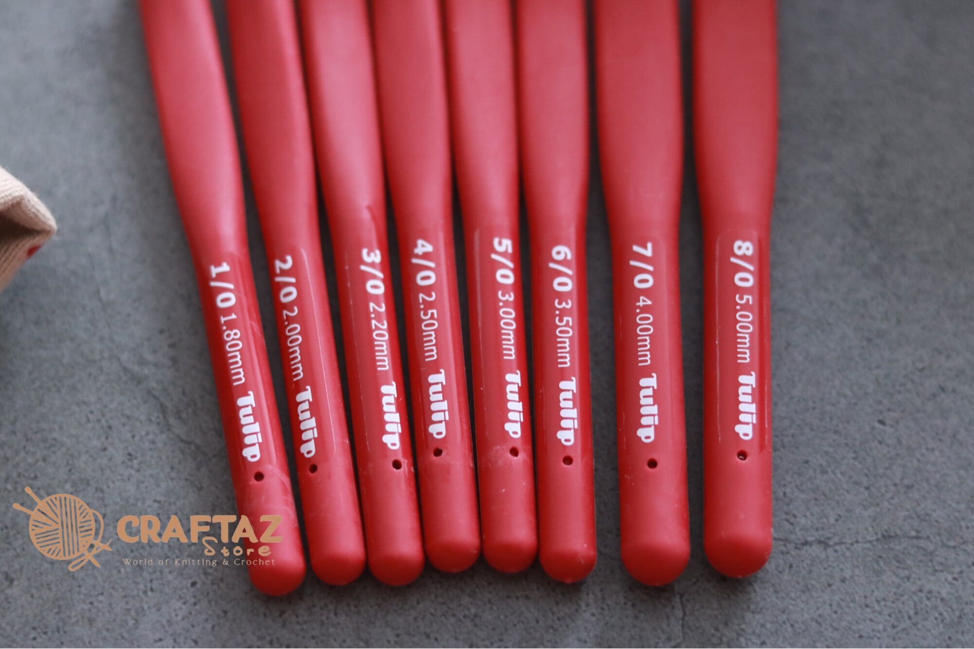 Etimo red crochet hook (kim móc lẻ Tulip đỏ)