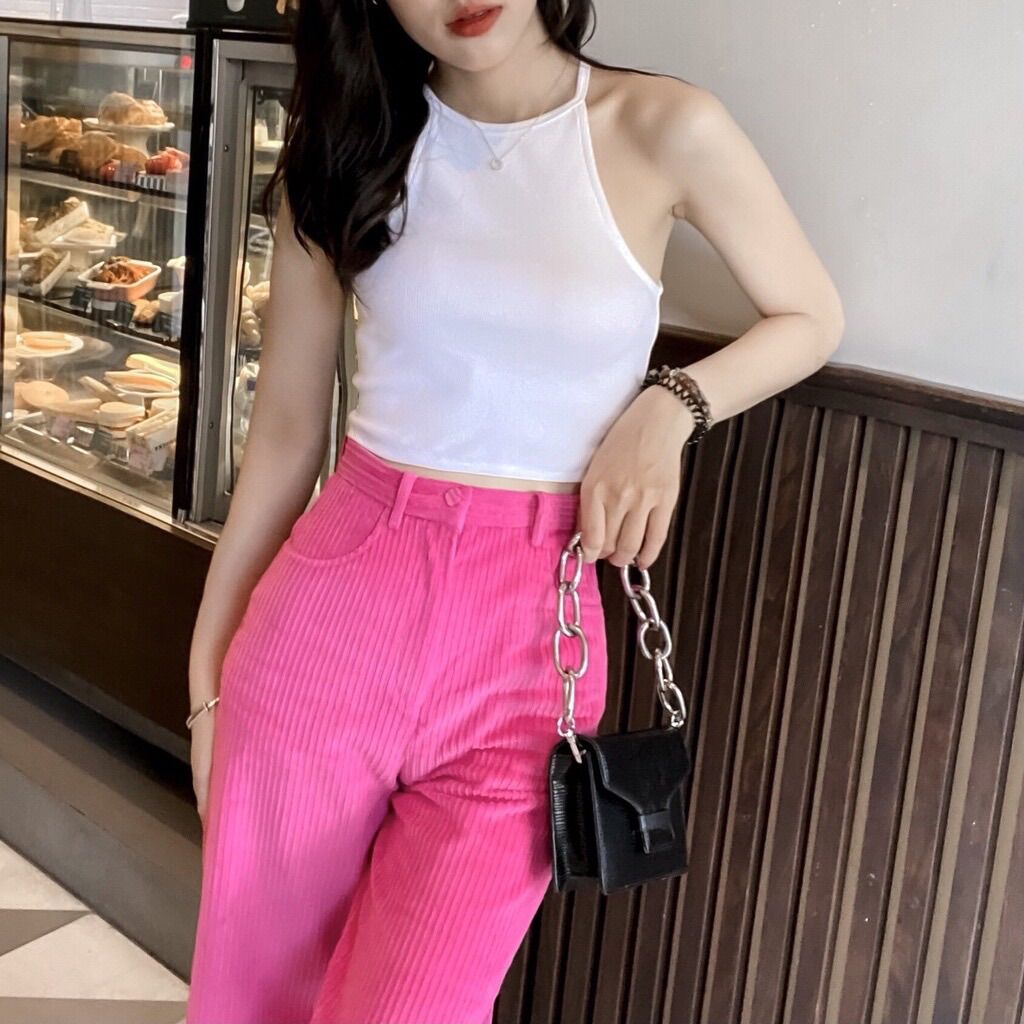 [Sản Phẩm Có Sẵn] Áo Croptop Ba Lỗ Nữ Màu Xám Nhạt