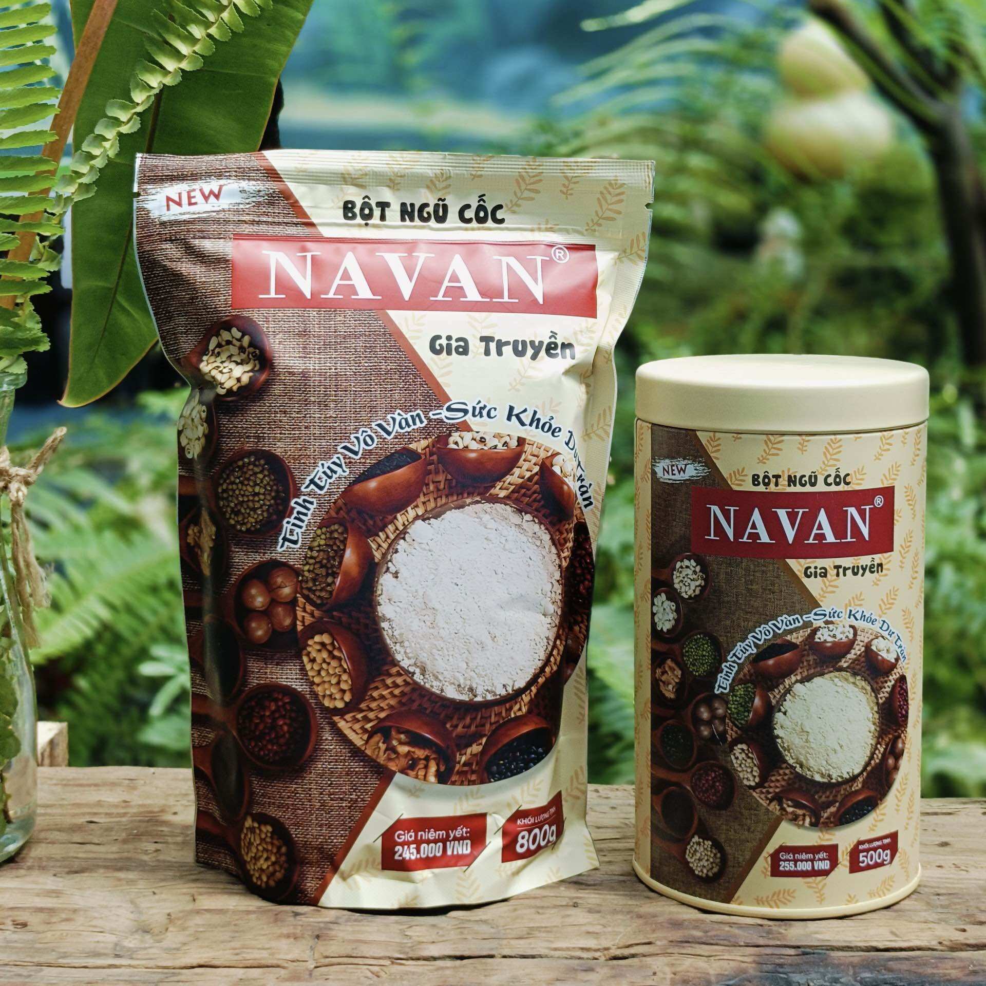 Bột Ngũ Cốc Gia Truyền Navan 9 Vị Đậu Có Dạng Lon Và Túi