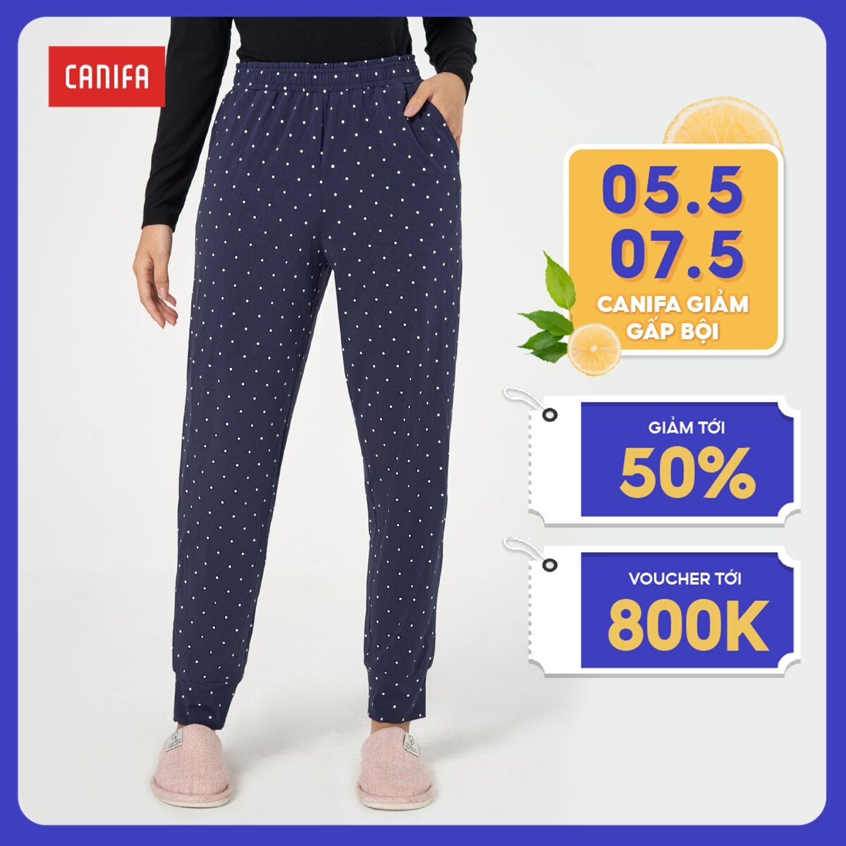 Quần mặc nhà nữ canifa 6lb22w006