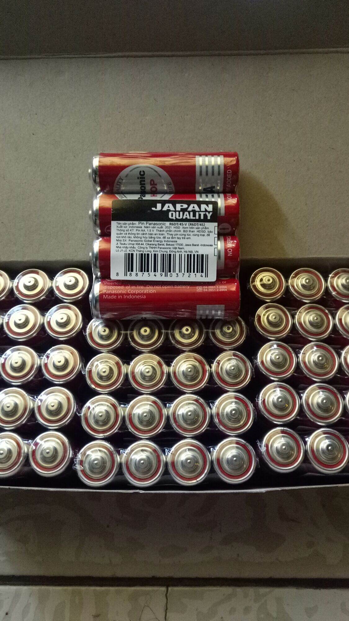 Pin AA panasonic JAPAN pin tiểu R6DT-4V ( vỉ 4 viên màu đỏ)