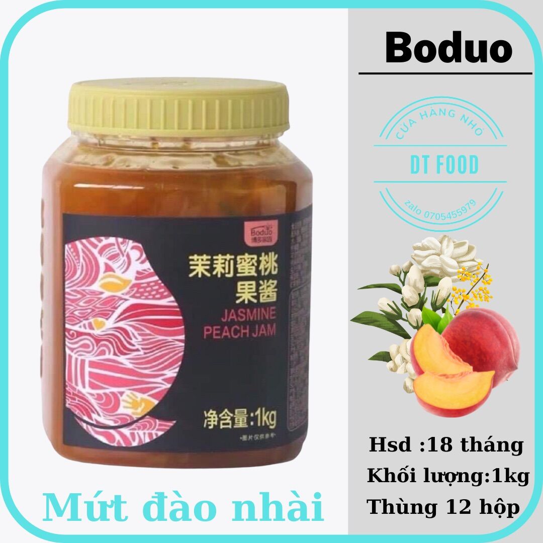 Mứt đào nhài Boduo hộp 1kg