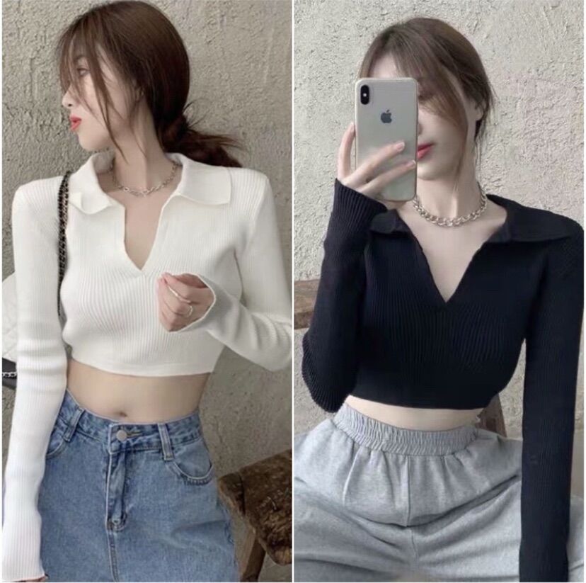 Áo croptop tay dài hở lưng gợi cảm xinh đẹp g9