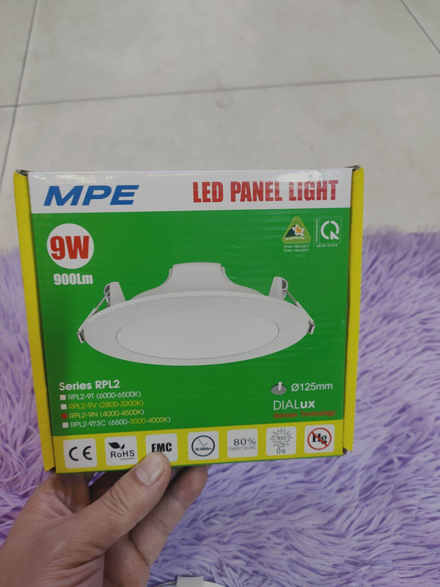 Đèn led Âm trần MPE d125/145mm-9w