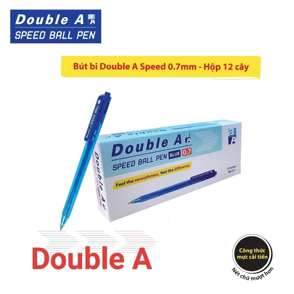 HỘP 12 BÚT BI TRITOUCH DOUBLE A ngòi 0.7mm