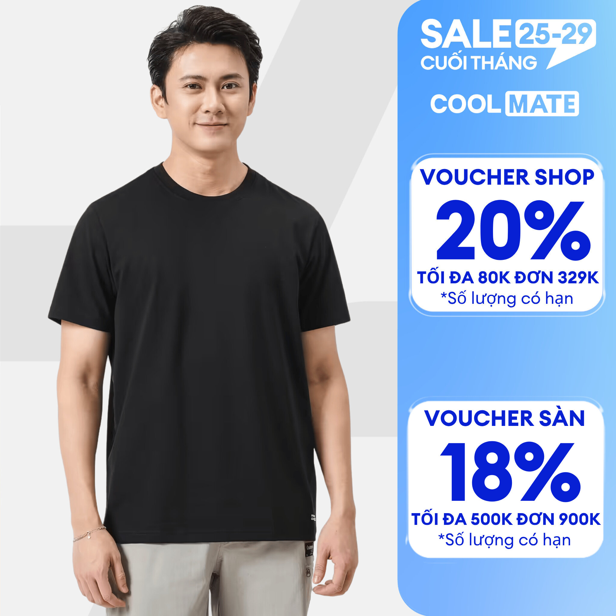 Áo thun nam cao cấp Cotton Compact phiên bản Premium hạn chế nhăn, thoảii mái, thoáng mát nhiều màu - Coolmate