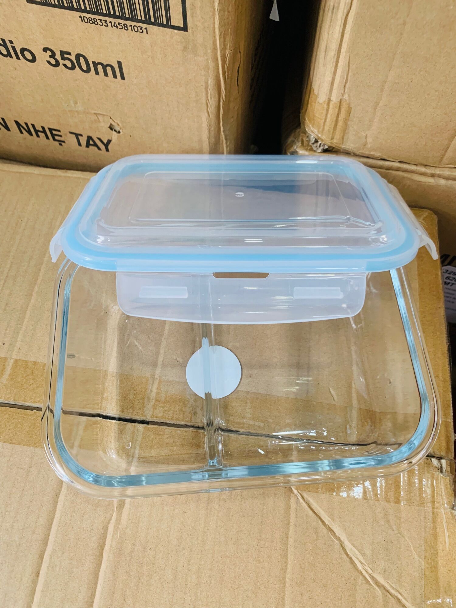 THỐ THUỶ TINH 2 NGĂN 1000ml