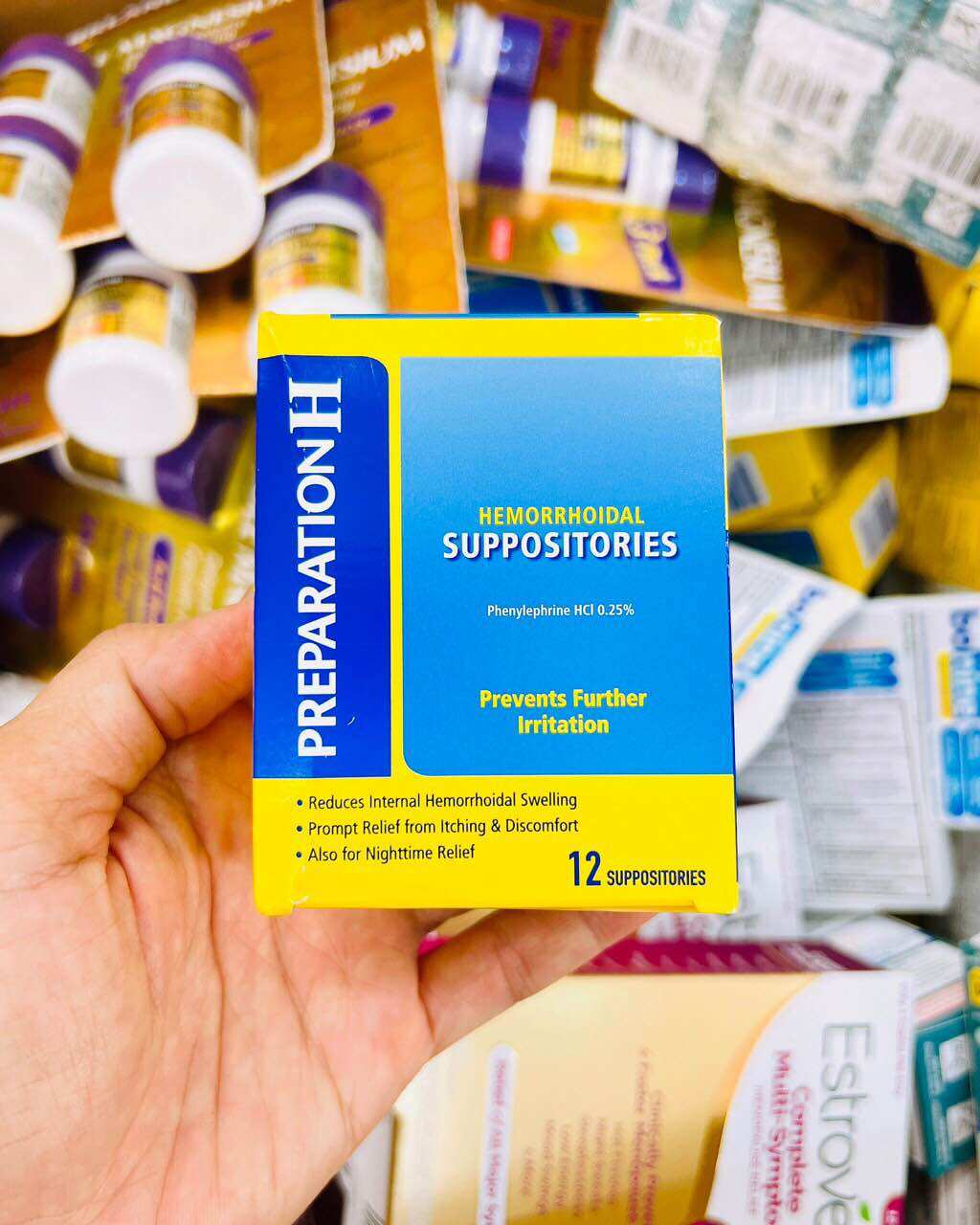 Viên đặt trĩ Preparation H hộp 12 viên