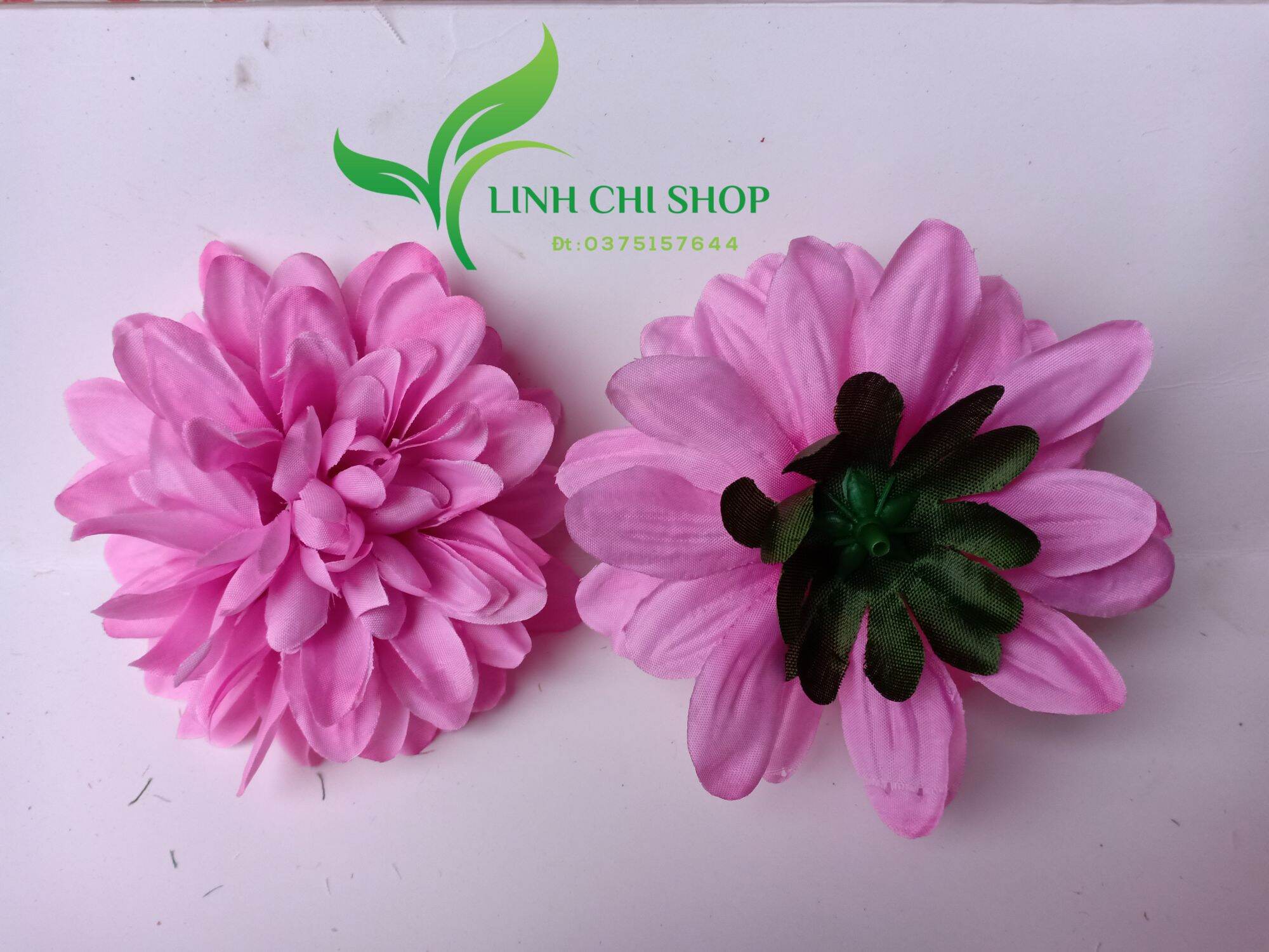 Đầu bông hoa thược dược 10cm _hoa giả, hoa lụa trang trí(kèm video thật)