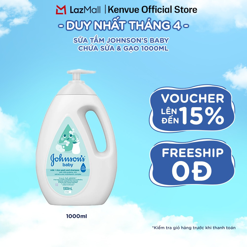 Sữa tắm Johnson's chứa sữa và gạo/ yến mạch 1000ml