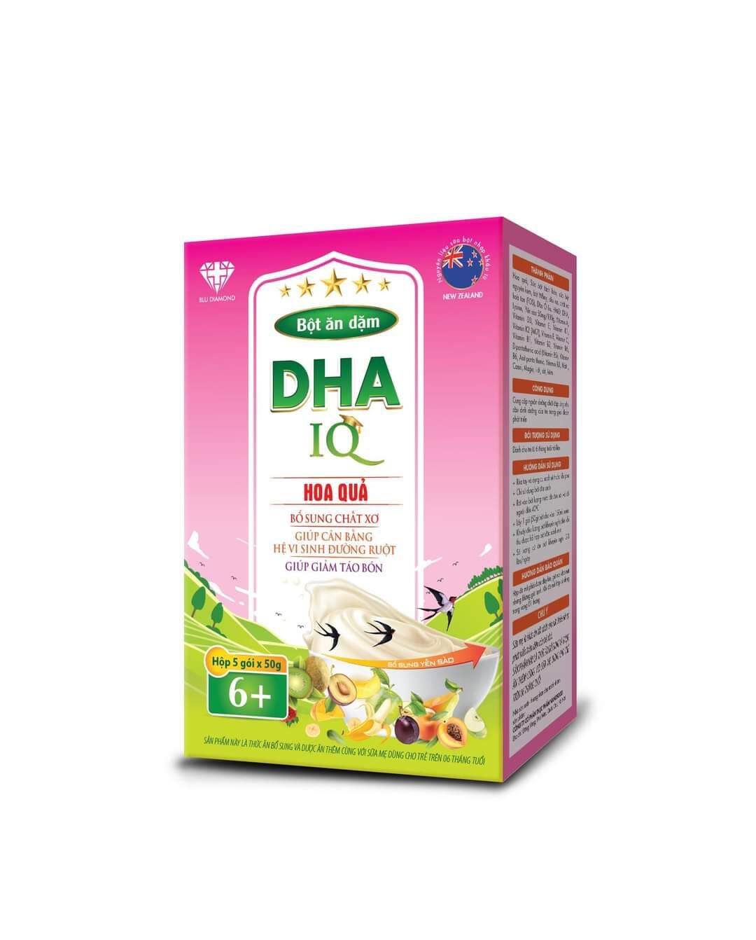 Bột ăn Dặm DHA IQ ( đủ 7 vị  cho bé tập ăn từ 4 tháng trở lên) đã đổi sang mẫu vỏ lon Biosble' A +