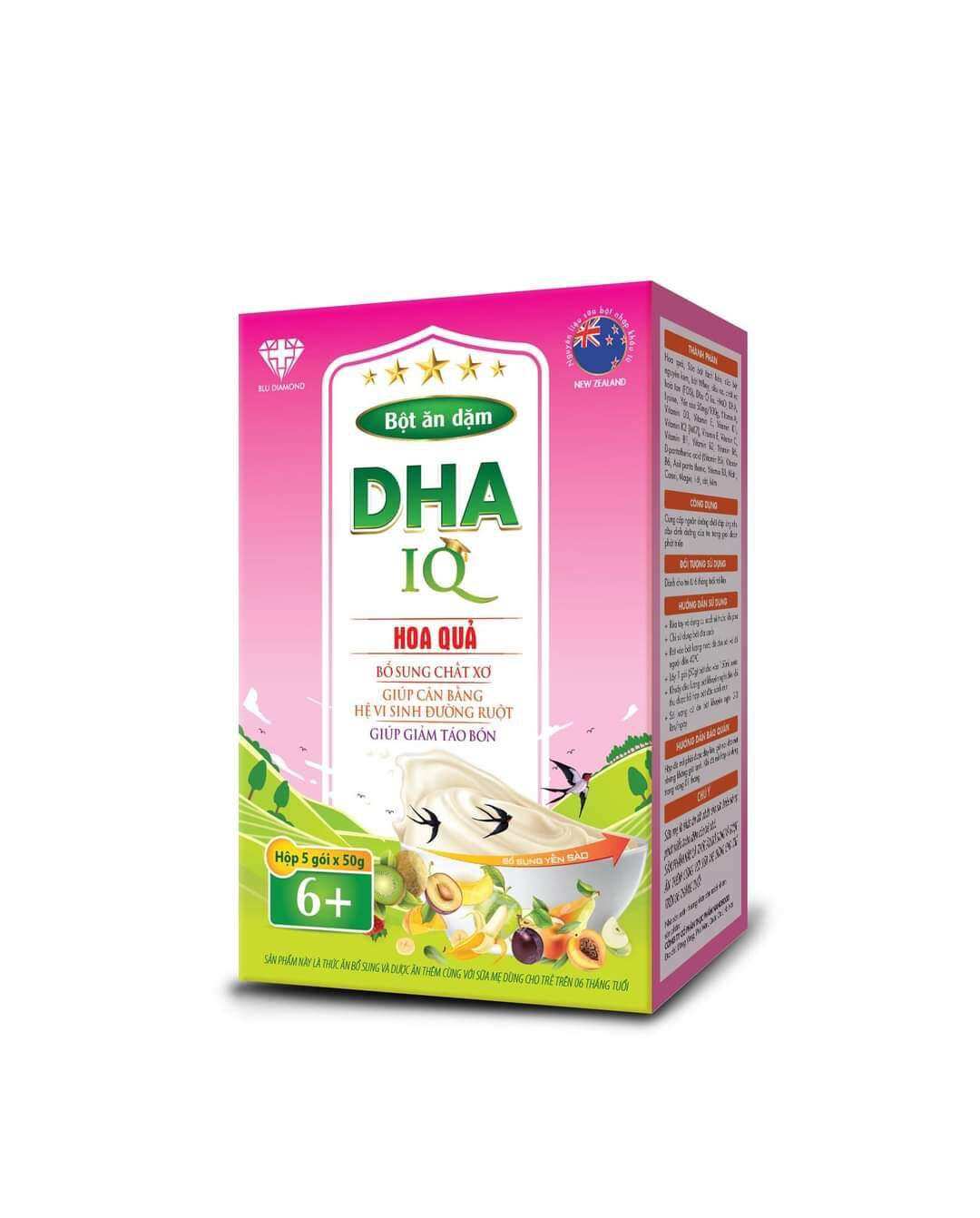 Bột ăn Dặm DHA IQ ( đủ 7 vị  cho bé tập ăn từ 4 tháng trở lên) đã đổi sang mẫu vỏ lon Biosble' A +