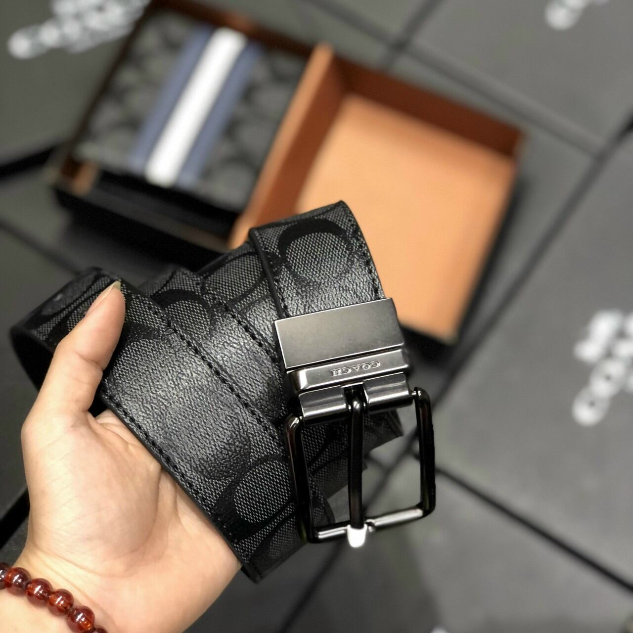 SET THẮT LƯNG C0ACH KÈM VÍ da thật cực kỳ sang trọng