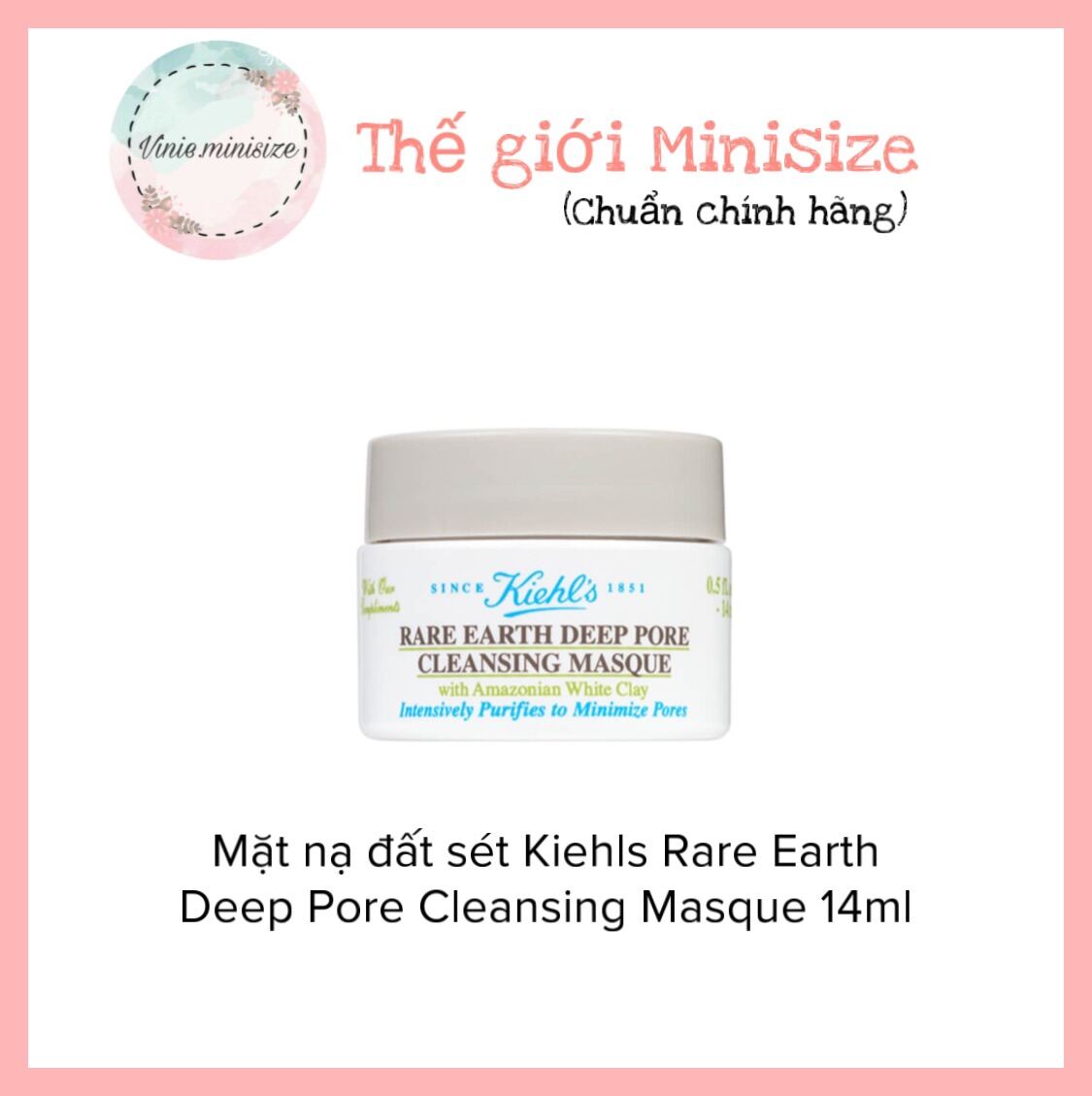 Mặt Nạ Đất Sét Kiehl’s Rare Earth Deep Pore Cleansing Masque 14Ml | Vinie.minisize [Minisize - Có Sẵn]