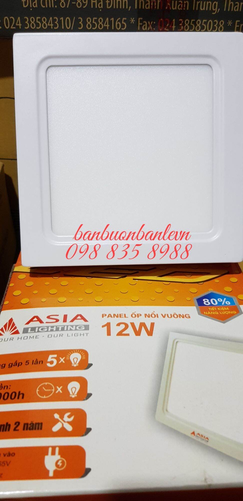 Đèn led ốp nổi vuông 18w asia