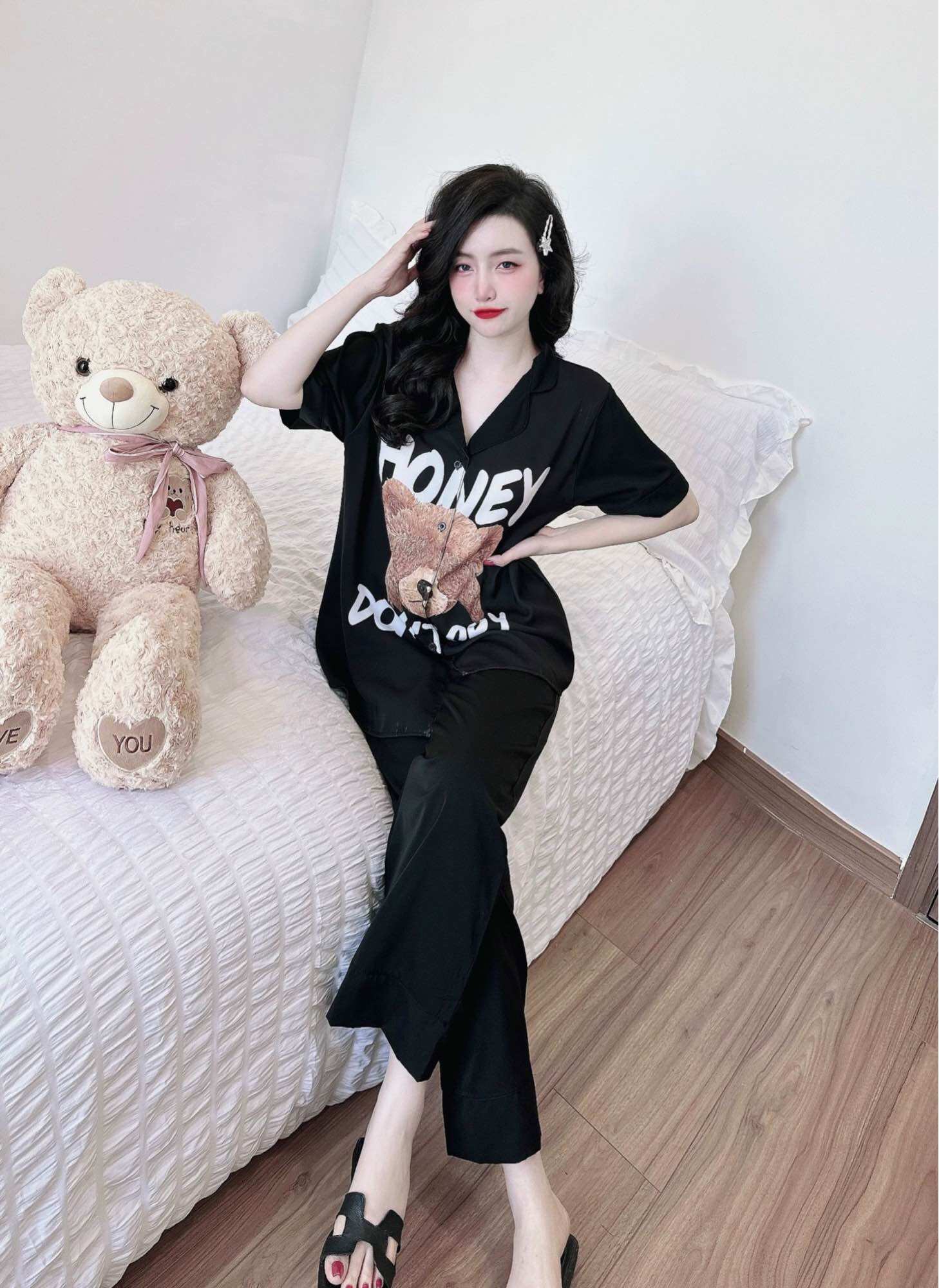Đồ bộ Lụa xước 5D 50-100kg mịn mát Y