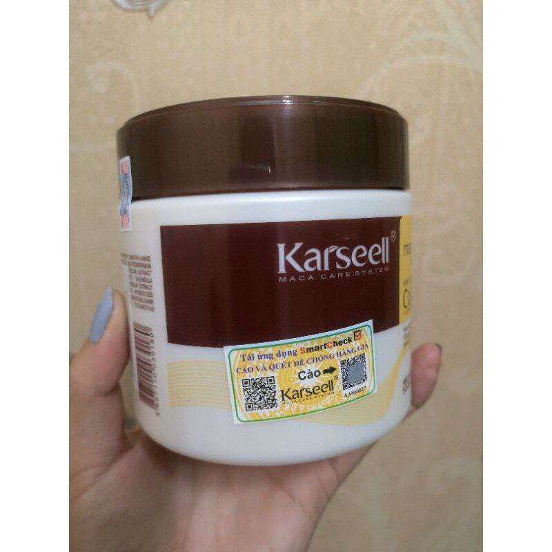 KEM HẤP PHỦ LỤA COLLAGEN MACA KARSEELL SIÊU MỀM MƯỢT TÓC 500ML