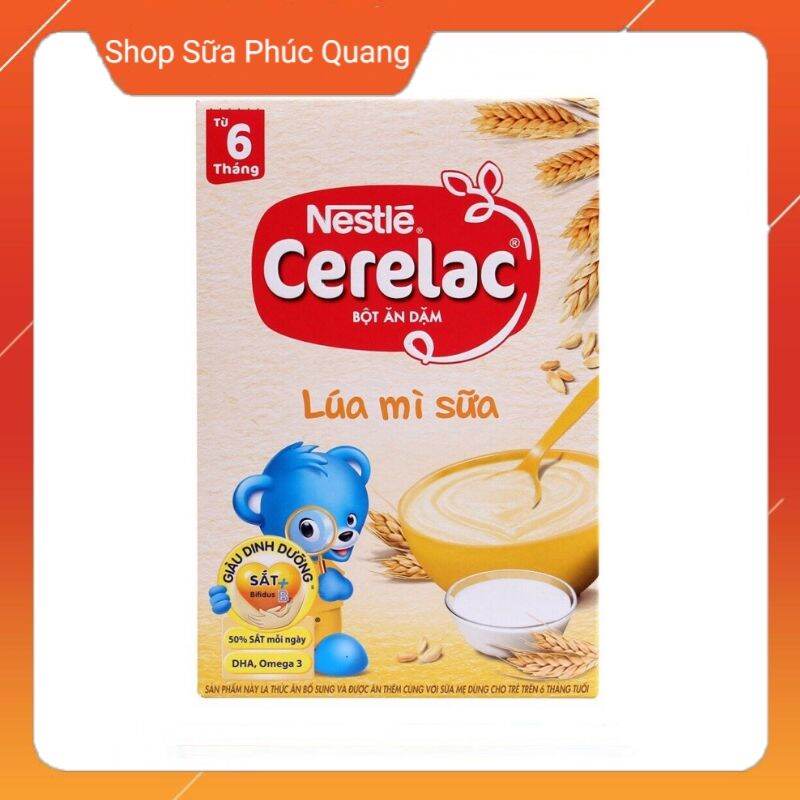 Bột ăn dặm Cerelac Nestle vị lúa mì sữa cho bé từ 6 tháng tuổi 200g