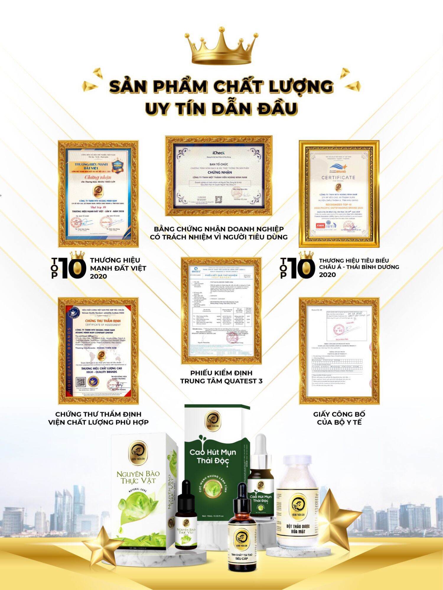 Combo Hoàng Thiên Sâm V. i. p (Bọt + serum Hoàng Thiên Sâm V. i. p)