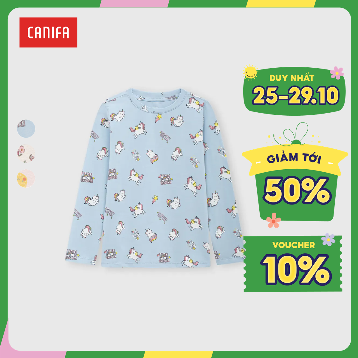 Pack 2 áo mặc nhà nữ canifa chất cotton nhẹ nhàng, thoải mái 6la22s003