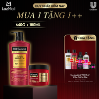 Combo Dầu Gội, Kem Ủ TRESemmé Keratin Smooth Keratinbond+ 640g, 180ml Cho Tóc Khô Xơ Rối Vào Nếp Suôn Mượt