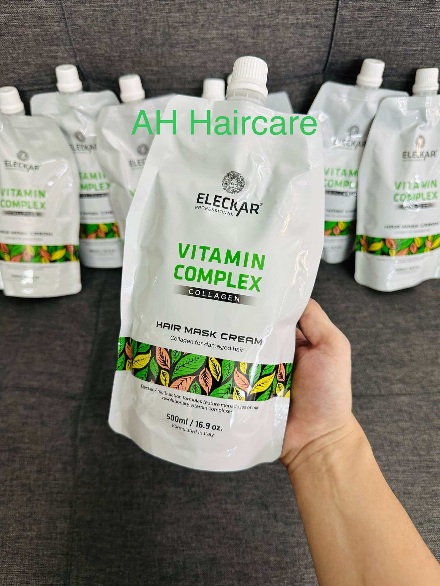 Hấp dầu ủ tóc ELECKAR Vitamin Complex Collagen 500ml siêu mềm mượt