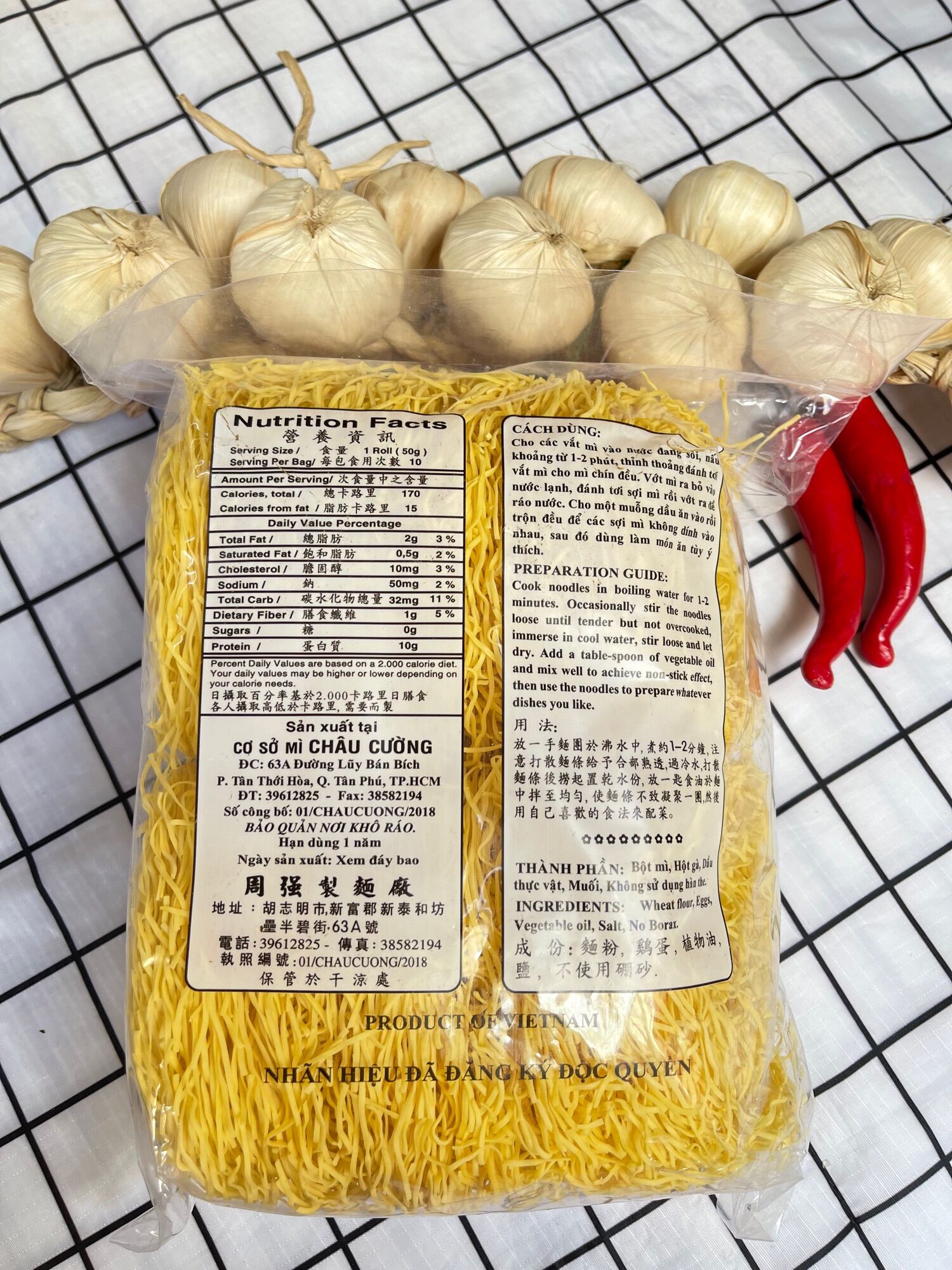 MÌ HỘT GÀ ( MÌ TRỨNG ) CHÂU CƯỜNG ĐẶC BIỆT 500GRAM