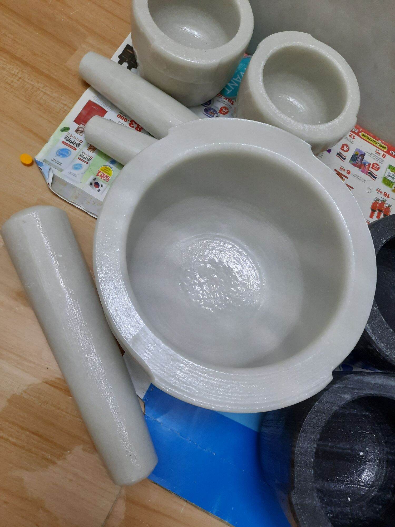 Cối đá Non Nước size 20cm kèm chày đã đánh bóng