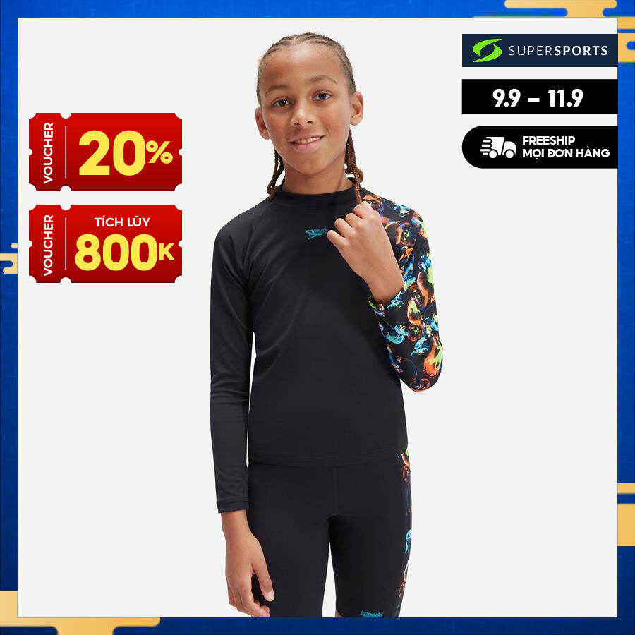 SPEEDO Áo bơi chống nắng bé trai Prnt Rash 8-00341415651
