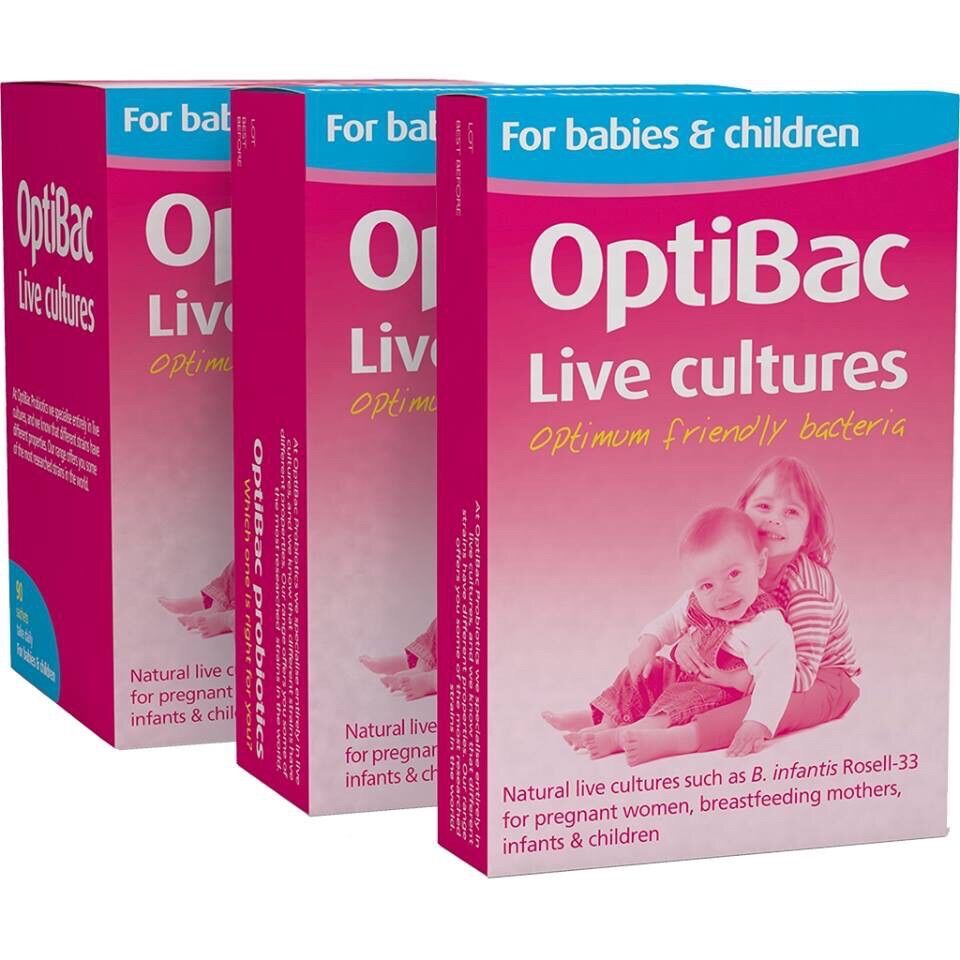 Men vi sinh OptiBac hồng cho bé từ 0 đến 12 tuổi, bà mẹ mang thai và cho con bú