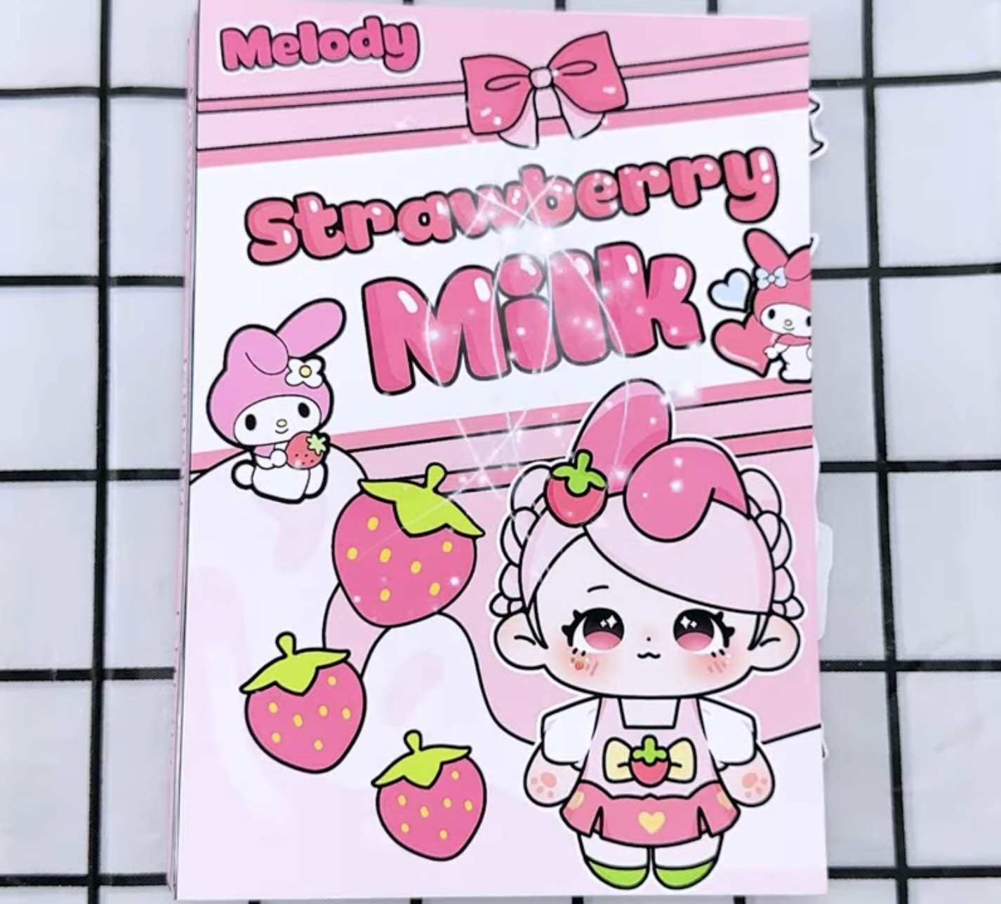 Đồ chơi bóc dán nhà sữa dâu Melody - Búp bê giấy Pighandmade