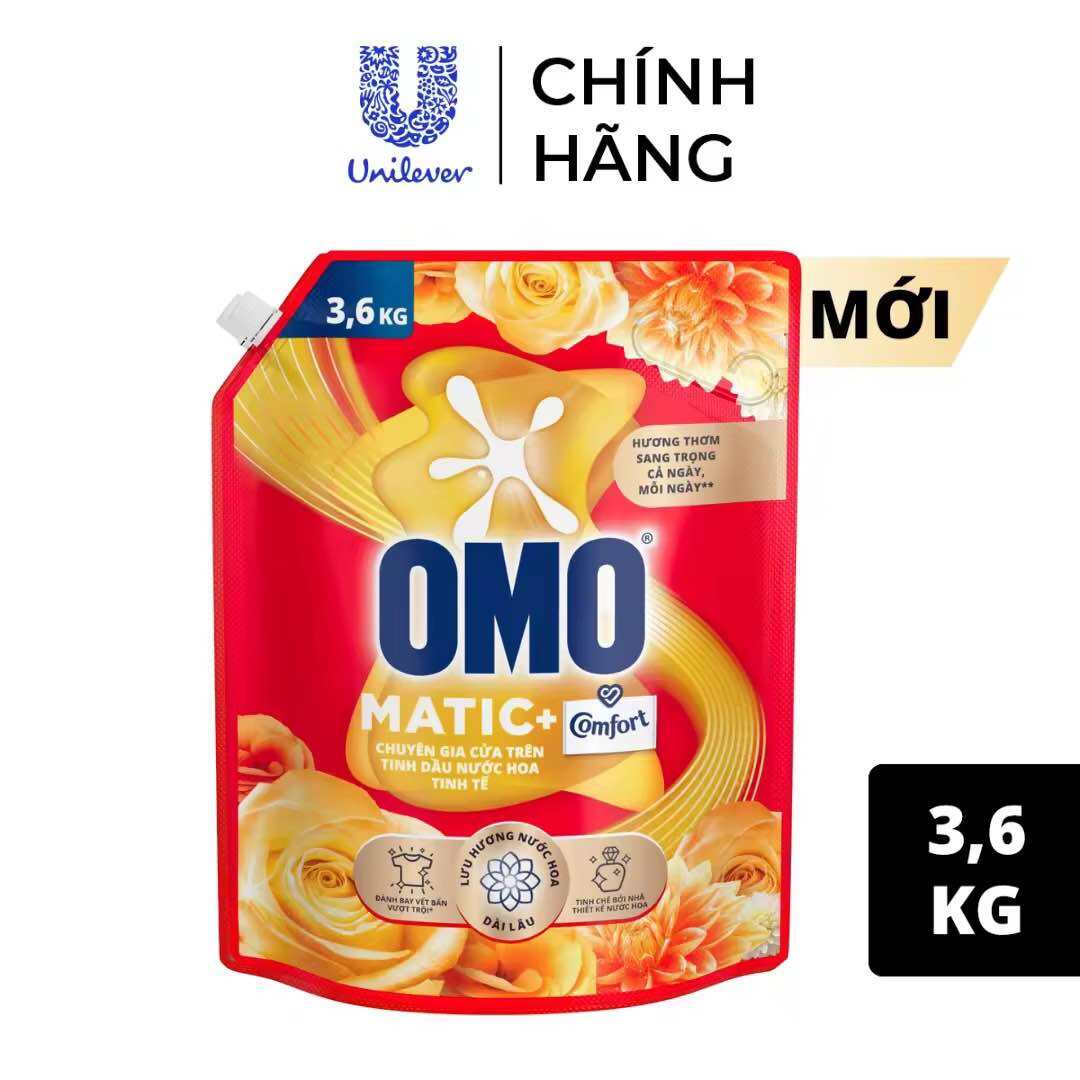 Túi nước giặt OMO Matic 4.1kg dành cho máy giặt cửa trên/cửa trước xoáy bay vết bẩn hương thơm bền l