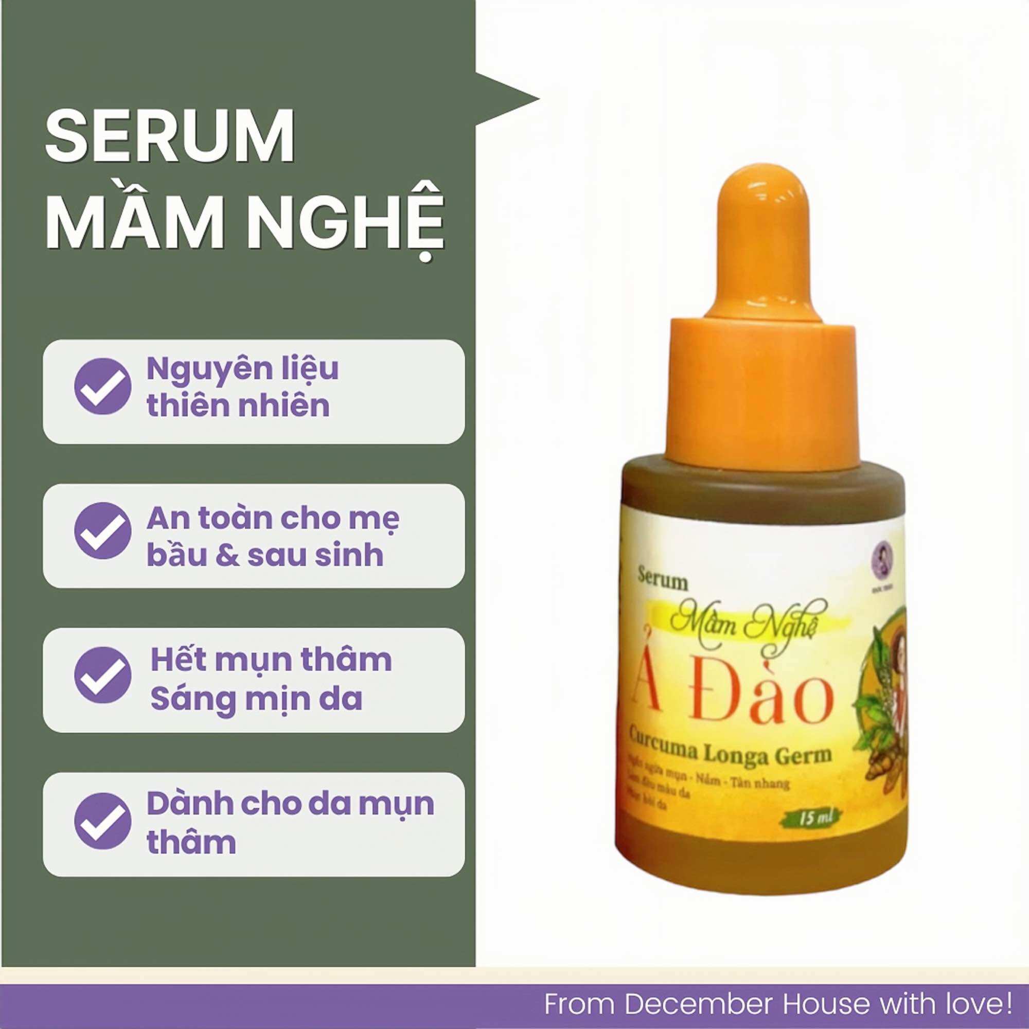 Serum cao mụn mầm nghệ ả đào sạch mụn thâm sáng mịn da 15ml