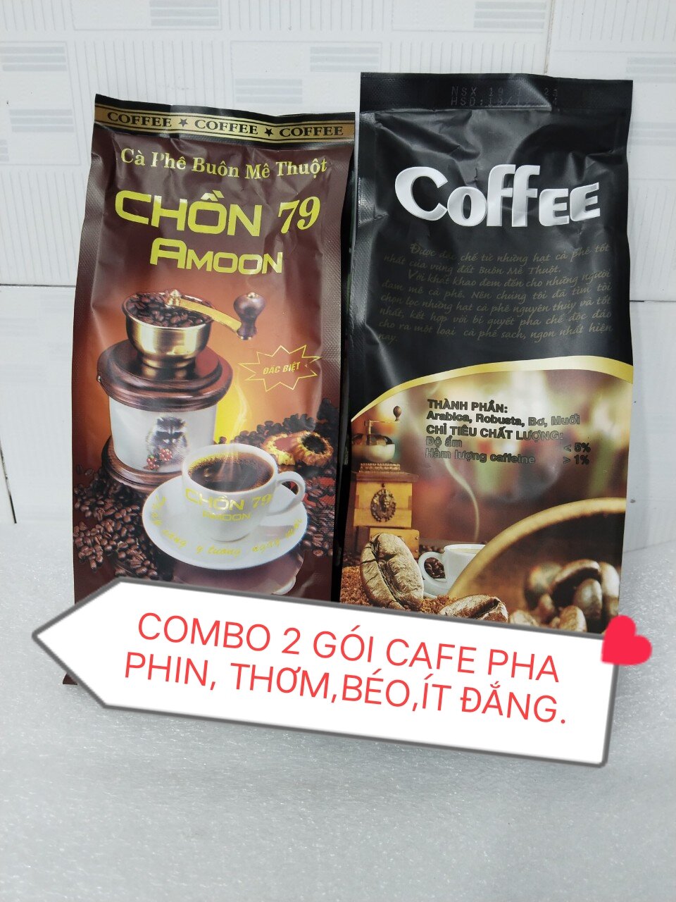 combo 2 gói cafe ( Chồn 79+Chồn Ban Mê), Thơm, Béo, Ít Đắng=1kg