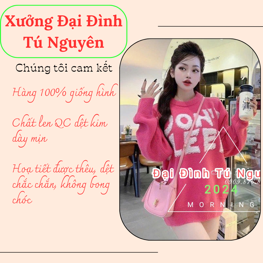 Hot 2024_ Áo len QC dệt kim phom rộng giấu quần hàng loại 1