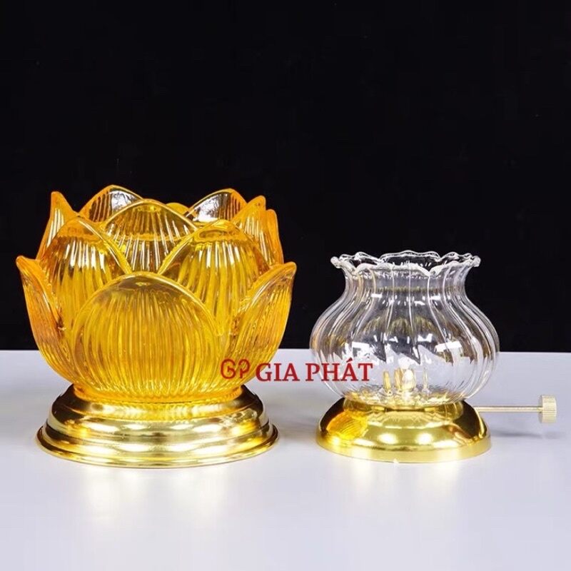 ĐÈN DẦU THỜ HOA SEN