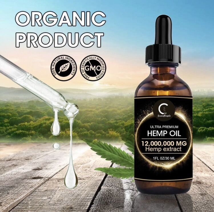 Dầu hạt gai dầu hữu cơ nguyên chất hеmp oil 12.000.000mg greenpeople 30ml usa