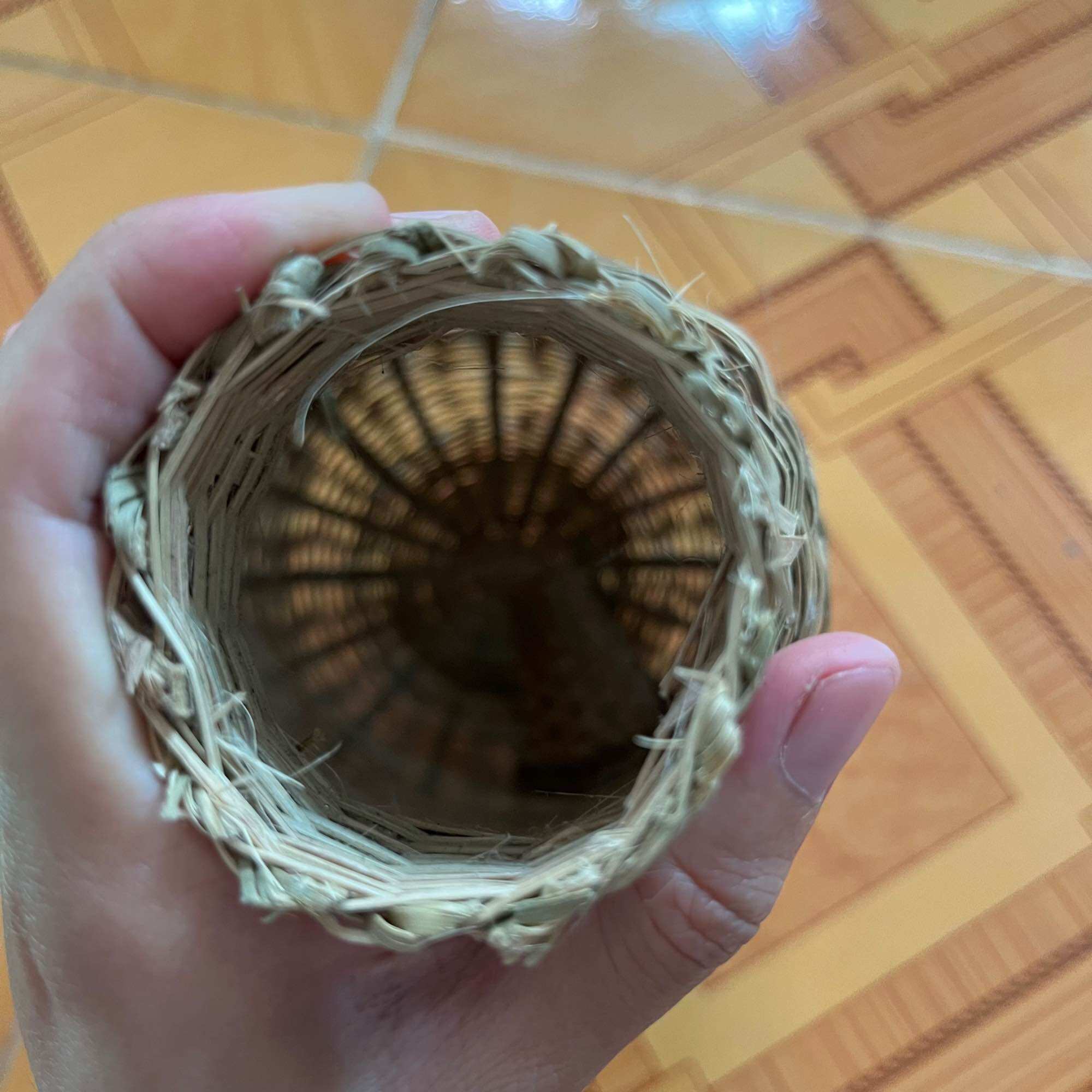 Cái Thời đặt tép, cái chúm (dọ) đặttôm tép đan chắc chắn