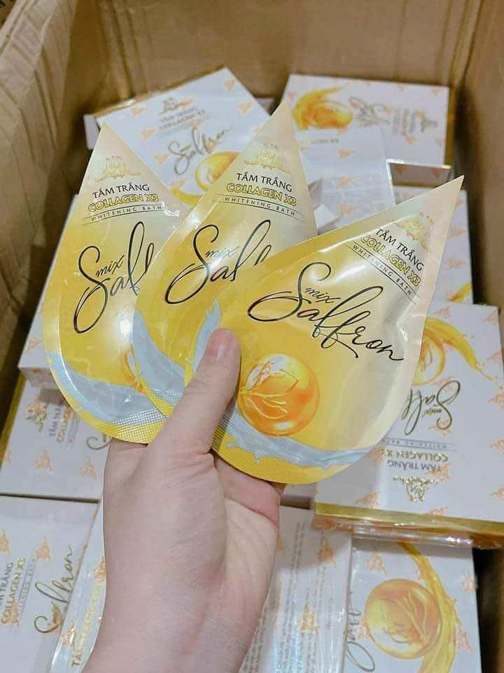 tắm trắng collagen x3 mix saffon